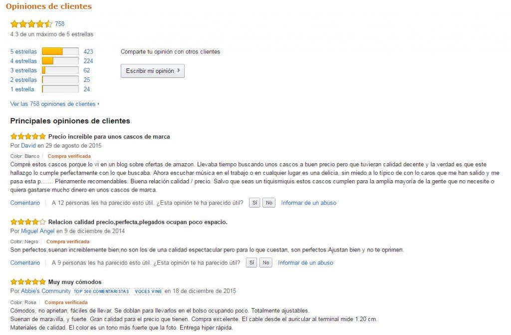 opiniones amazon